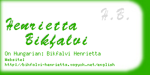 henrietta bikfalvi business card